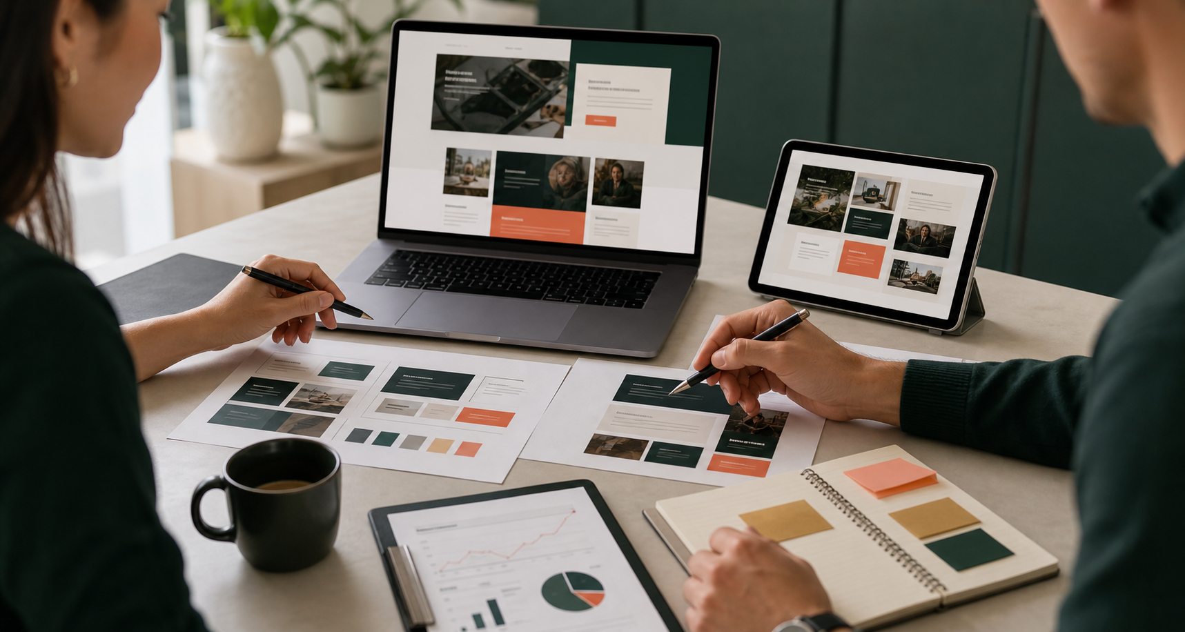 Collaborators reviewing a clear and accessible website experience